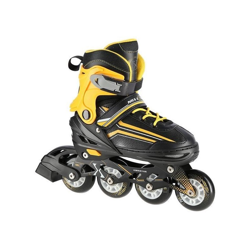 Łyżworolki NILS Extreme NH18190 2w1 czarno-pomarańczowe rozm. M (34-38) z wymienną płozą hokejową