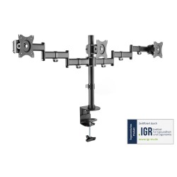 Stojak biurkowy potrójny (zacisk) 3xLCD max. 27"max. 8kg uchylno-obrotowy 360° (PIVOT)