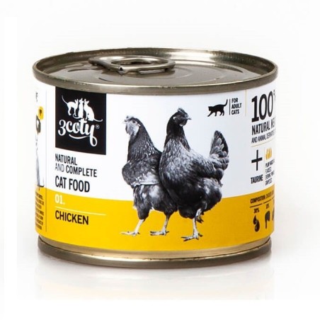 3Coty CHICKEN with hearts for Adult cats 180g