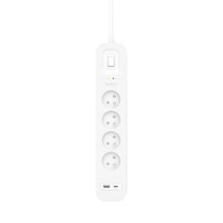 Listwa zasilająca Belkin Power Surge 4-PORT + 1xUSB-A +1xUSB-C 2.4A PD 525J 2m White