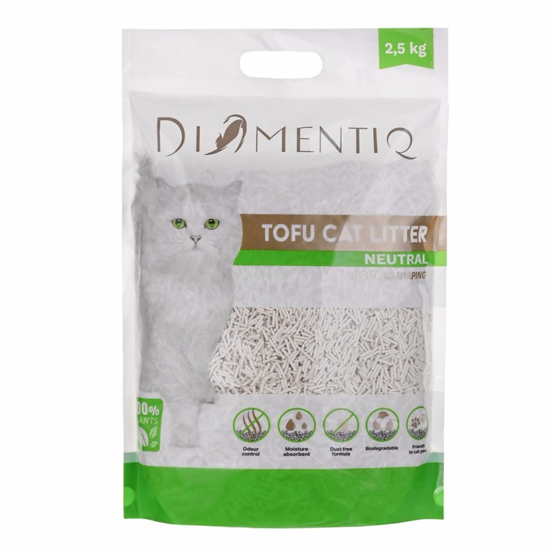 DIAMENTIQ Żwirek Tofu zbrylający 2,5 kg NATURALNY