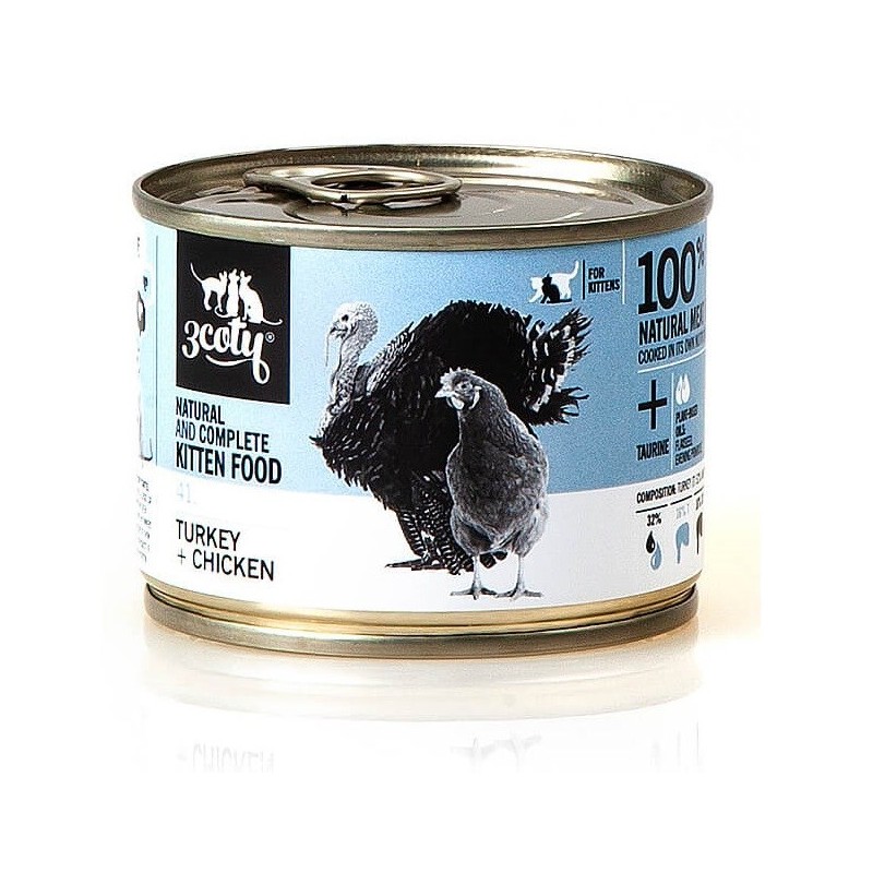 3Coty TURKEY + CHICKEN for Kittens 180g 3Coty TURKEY + CHICKEN for Kittens 180g