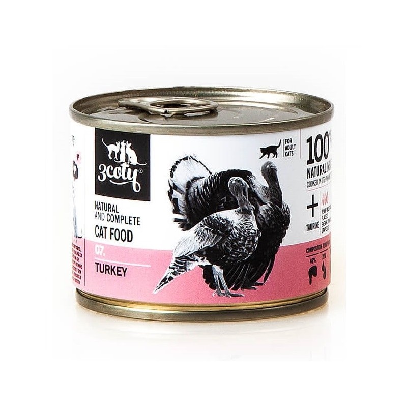 3Coty TURKEY for Adult cats 180g 3Coty TURKEY for Adult cats 180g