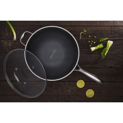 Wok z powłoką DIAMOND Kohersen Black Cube z pokrywką (32 cm 5,1l)