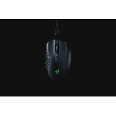 Razer Naga V2 Pro myszka Gaming Po prawej stronie RF Wireless + Bluetooth + USB Type-C Optyczny 30000 DPI