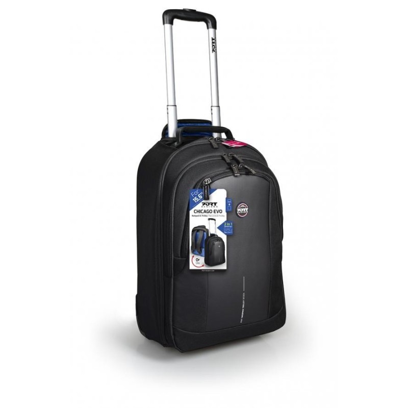 Port Designs CHICAGO EVO 39,6 cm (15.6") Pokrowiec w typie walizki na naóżkach Czarny