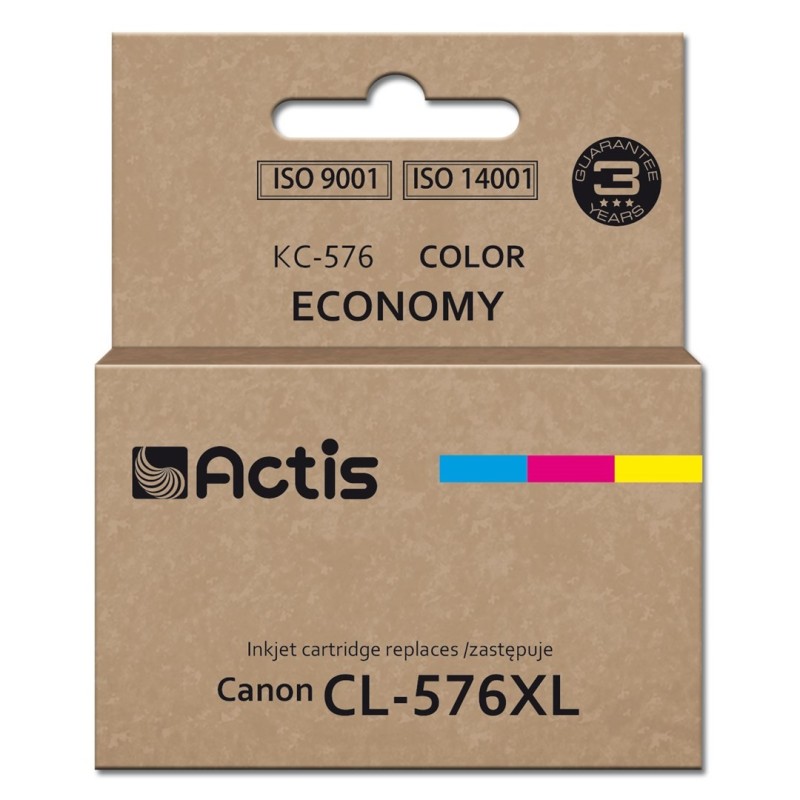 Actis KC-576 Tusz (zamiennik Canon CL-576XL Supreme 15 ml kolor: niebieski, żółty, czerwony.
