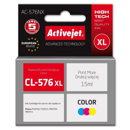 Activejet AC-576NX Tusz (zamiennik Canon CL-576XL Supreme 15 ml kolor: niebieski, żółty, czerwony)
