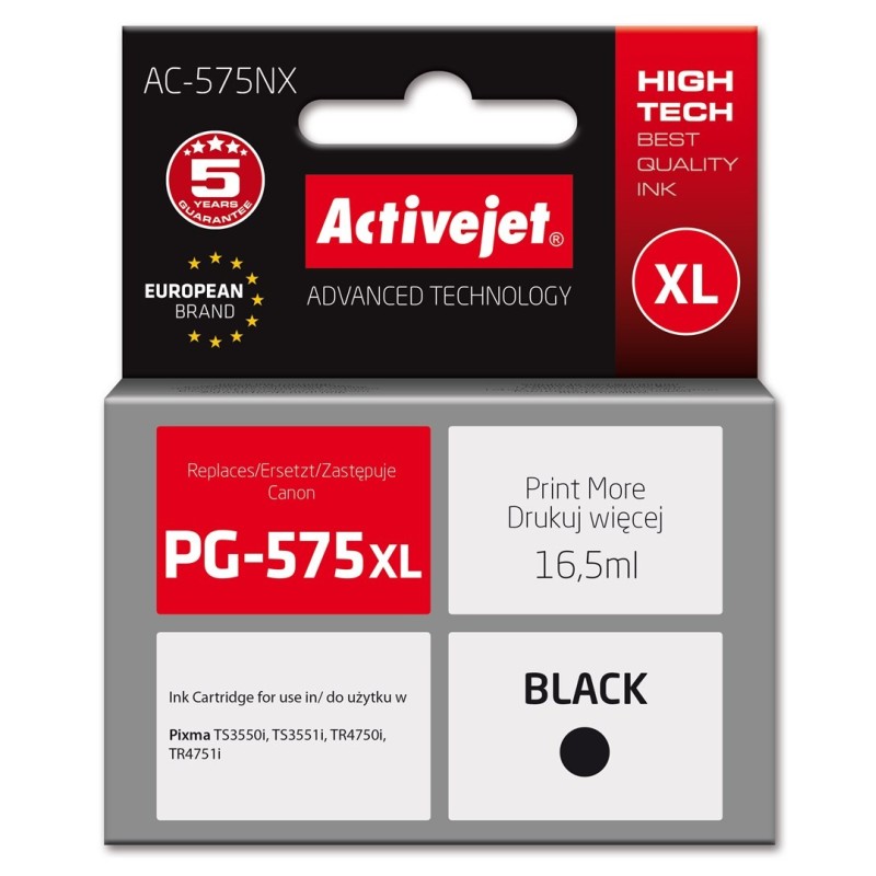 Activejet AC-575NX Tusz (zamiennik Canon PG-575XL Supreme 16,5 ml czarny)
