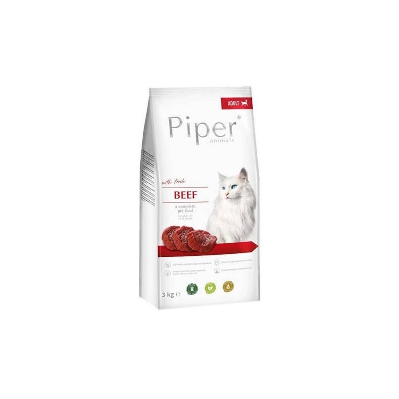 DOLINA NOTECI Piper Animals z wołowiną - sucha karma dla kota - 3 kg