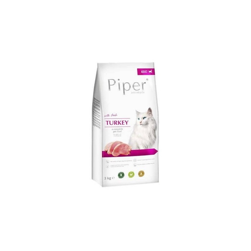 DOLINA NOTECI Piper Animals z indykiem - sucha karma dla kota - 3 kg