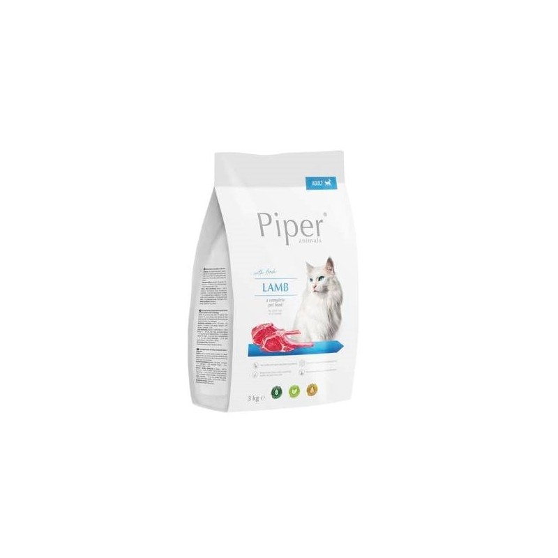 DOLINA NOTECI Piper Animals z jagnięciną - sucha karma dla kota - 3 kg