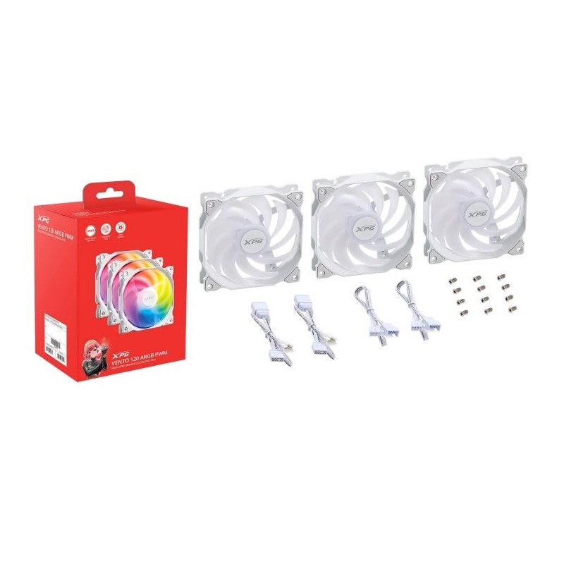 XPG VENTO 120 ARGB PWM Obudowa komputera Wentylator 12 cm Biały 3 szt. XPG VENTO 120 ARGB PWM Obudowa komputera Wentylator 12 cm Biały 3 szt.