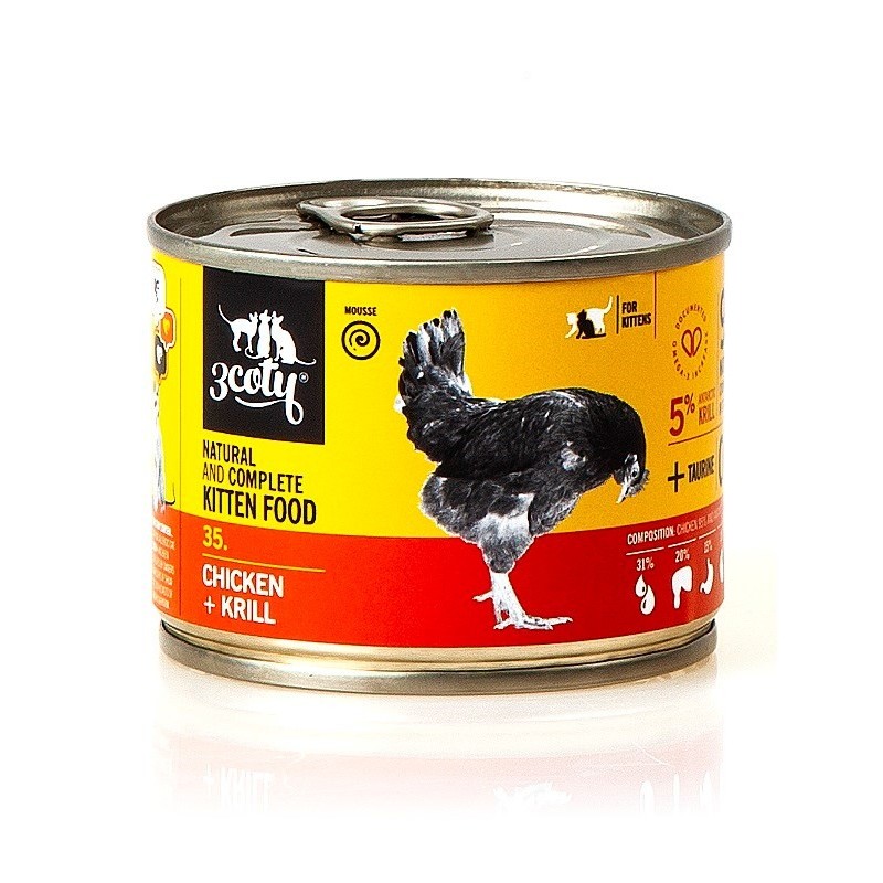 3Coty CHICKEN + KRILL for Kittens 180g 3Coty CHICKEN + KRILL for Kittens 180g