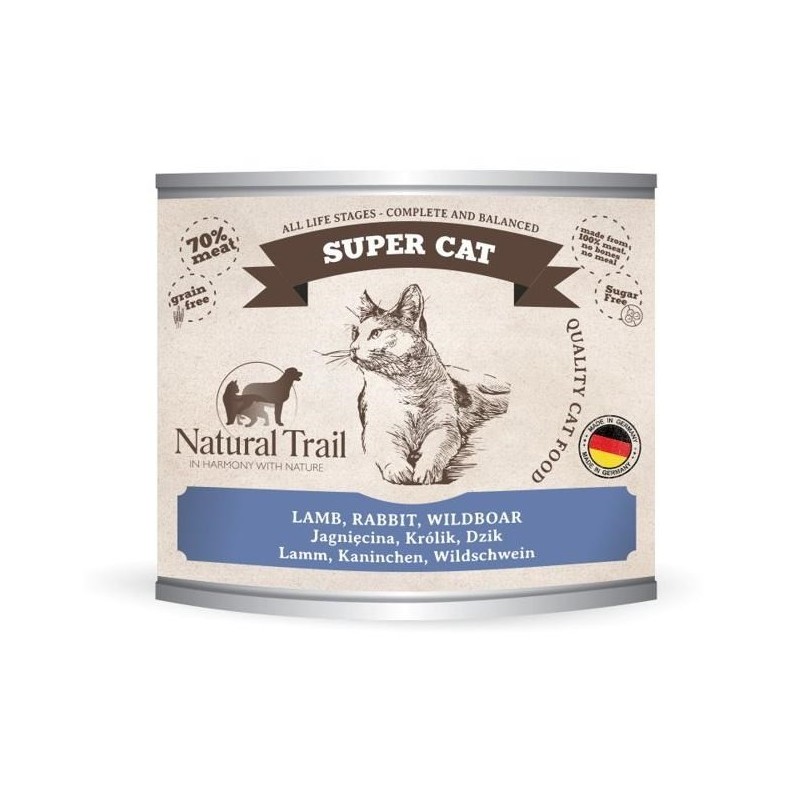 NATURAL TRAIL Cat Super Lamb,Rabbit,Wildboar 200g