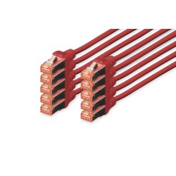 Kabel krosowy (patch cord) RJ45-RJ45, kat.6, S/FTP, AWG 27/7, LSOH, 5m, czerwony, 10szt