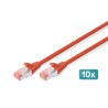 Kabel krosowy (patch cord) RJ45-RJ45, kat.6, S/FTP, AWG 27/7, LSOH, 5m, czerwony, 10szt