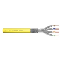 Digitus Kabel instalacyjny kat.7A, S/FTP, Dca-s1a d1 a1, AWG 22/1, LSOH, 1000m, żółty, szpula
