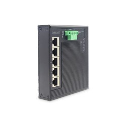 Digitus 5-portowy przełącznik sieciowy Gigabit Ethernet, płaski, przemysłowy, niezarządzany