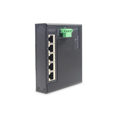 Digitus 5-portowy przełącznik sieciowy Gigabit Ethernet, płaski, przemysłowy, niezarządzany