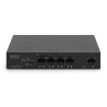 Digitus Przełącznik Gigabit Ethernet PoE, 4 porty PoE + 1 port uplink, dostępna moc zasilania PoE: 60 W