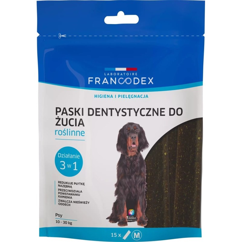 FRANCODEX Paski do gryzienia M na brzydki zapach z pyska 352,5 g/15 szt