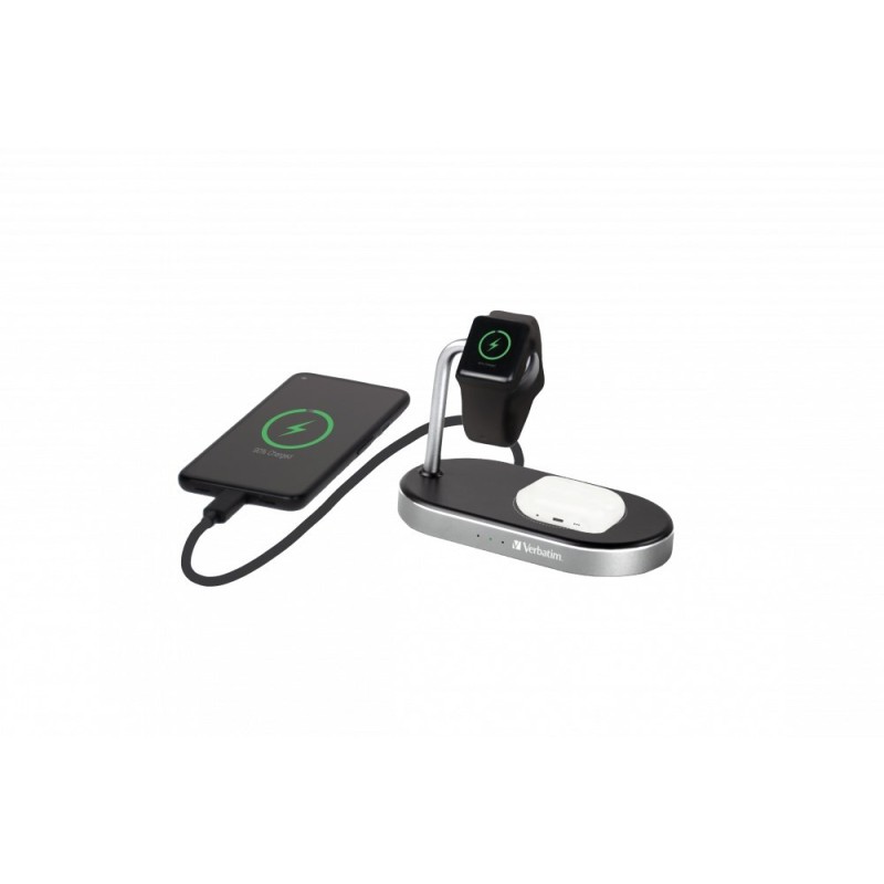 Verbatim WCS-02 Uniwersalne Czarny USB Bezprzewodowe ładowanie Szybkie ładowanie Wewnętrzna