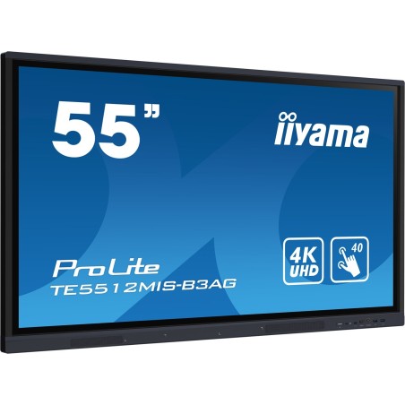 iiyama TE5512MIS-B3AG signage display Kiosk 139,7 cm (55") LCD Wi-Fi 400 cd/m2 4K Ultra HD Czarny Ekran dotykowy Procesor