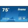 iiyama LH7575UHS-B1AG signage display Płaski panel Digital Signage 190,5 cm (75") LCD Wi-Fi 500 cd/m2 4K Ultra HD Czarny