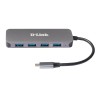 D-Link DUB-2340 huby i koncentratory USB Type-C 5000 Mbit/s Szary