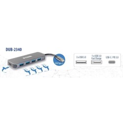 D-Link DUB-2340 huby i koncentratory USB Type-C 5000 Mbit/s Szary