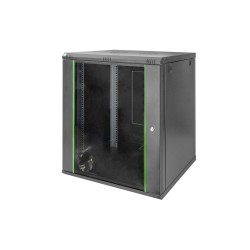 Szafa sieciowa wisząca DYNAmic 19" 16U rack 600x600, drzwi szyba, czarny, niedzielona, złożona, 60kg