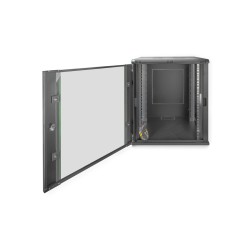 Szafa sieciowa wisząca DYNAmic 19" 16U rack 600x600, drzwi szyba, czarny, niedzielona, złożona, 60kg