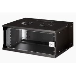 Szafa sieciowa wisząca 19" 4U, SOHO PRO 240 x 540 x 400 mm, drzwi szyba, czarny, niezłożona, 60kg