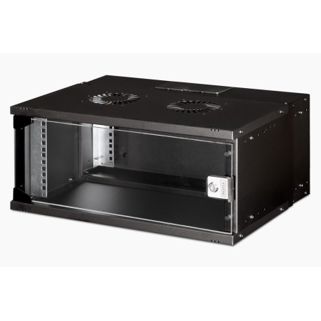 Szafa sieciowa wisząca 19" 4U, SOHO PRO 240 x 540 x 400 mm, drzwi szyba, czarny, niezłożona, 60kg