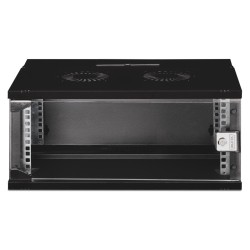 Szafa sieciowa wisząca 19" 4U, SOHO PRO 240 x 540 x 400 mm, drzwi szyba, czarny, niezłożona, 60kg