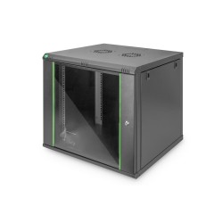 Szafa sieciowa wisząca DYNAmic 19" 9U rack 600x600, drzwi szyba, czarny, niedzielona, złożona, 60kg