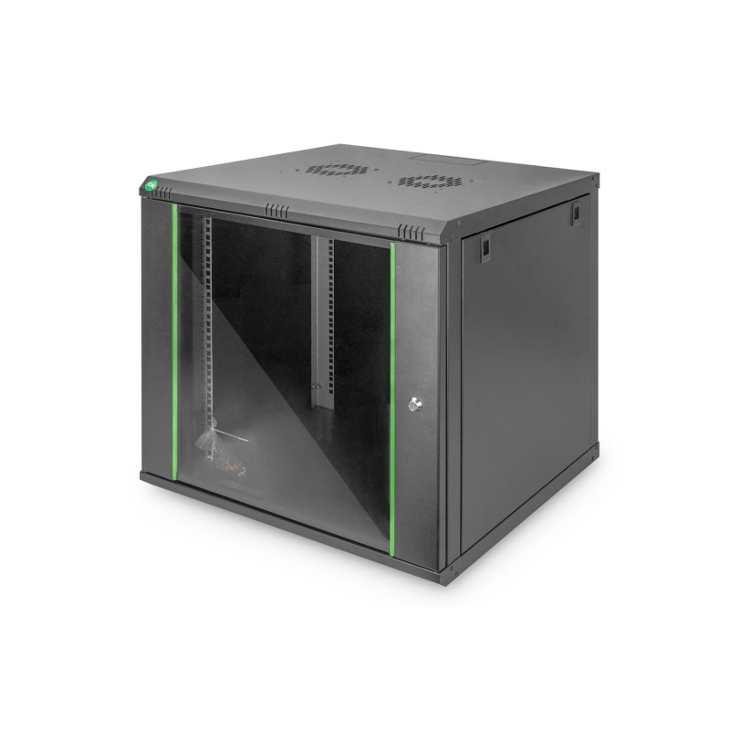 Szafa sieciowa wisząca DYNAmic 19" 9U rack 600x600, drzwi szyba, czarny, niedzielona, złożona, 60kg Szafa sieciowa wisząca DYNAmic 19" 9U rack 600x600, drzwi szyba, czarny, niedzielona, złożona, 60kg