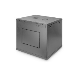 Szafa sieciowa wisząca DYNAmic 19" 9U rack 600x600, drzwi szyba, czarny, niedzielona, złożona, 60kg