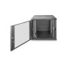Szafa sieciowa wisząca DYNAmic 19" 9U rack 600x600, drzwi szyba, czarny, niedzielona, złożona, 60kg
