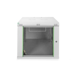 Szafa sieciowa wisząca DYNAmic 19" 9U rack 600x600, drzwi szyba, szary, niedzielona, złożona, 60kg