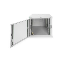 Szafa sieciowa wisząca DYNAmic 19" 9U rack 600x600, drzwi szyba, szary, niedzielona, złożona, 60kg