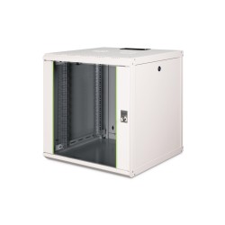 Szafa sieciowa wisząca Unique 19" 12U rack 600x600, drzwi szyba, szary, niedzielona, złożona, 100kg