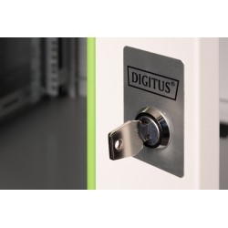 Szafa sieciowa wisząca Unique 19" 12U rack 600x600, drzwi szyba, szary, niedzielona, złożona, 100kg