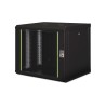 Digitus Szafa sieciowa wisząca Unique 19" 9U rack 600x450, drzwi szyba, czarny, niedzielona, złożona, 100kg