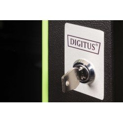 Digitus Szafa sieciowa wisząca Unique 19" 9U rack 600x450, drzwi szyba, czarny, niedzielona, złożona, 100kg