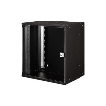 Szafa sieciowa wisząca 19" 12U, SOHO PRO 595 x 540 x 400 mm, drzwi szyba, czarny, niezłożona, 60kg