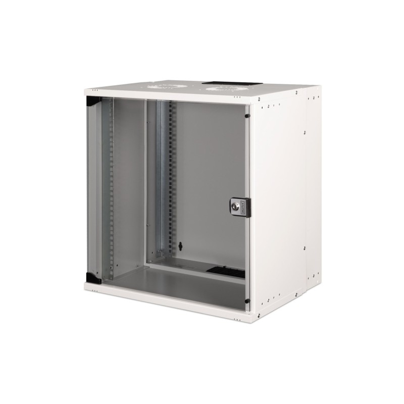 Szafa sieciowa wisząca 19" 12U, SOHO PRO 595 x 540 x 400 mm, drzwi szyba, szary, niezłożona, 60kg