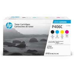 Samsung Zestaw 4 oryginalnych błękitnych, purpurowych, żółtych i czarnych tonerów HP CLT-P406C