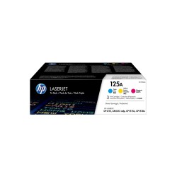 HP 125A zestaw 3 oryginalnych wkładów z tonerem LaserJet: błękitny/purpurowy/żółty